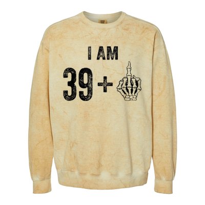 I Am 39 Plus 1 Middle Finger For A 40th Birthday For Colorblast Crewneck Sweatshirt