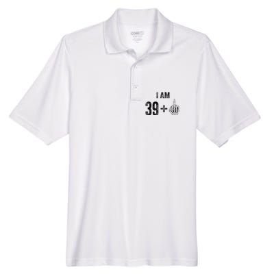 I Am 39 Plus 1 Middle Finger For A 40th Birthday For Men's Origin Performance Pique Polo