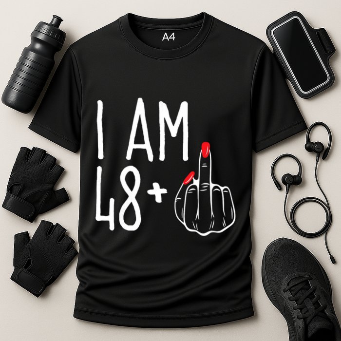 I Am 48 Plus 1 Middle Finger Funny 49th Performance Shirt