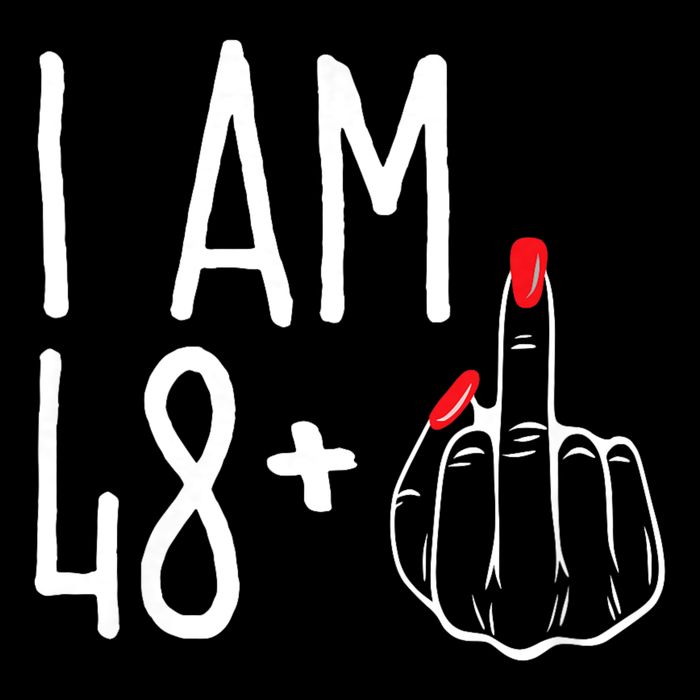 I Am 48 Plus 1 Middle Finger Funny 49th Drawstring Bag