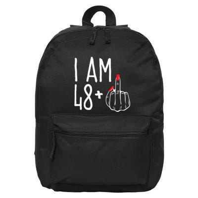 I Am 48 Plus 1 Middle Finger Funny 49th 16 in Basic Backpack