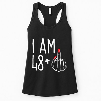 I Am 48 Plus 1 Middle Finger Funny 49th Womens Tank Top