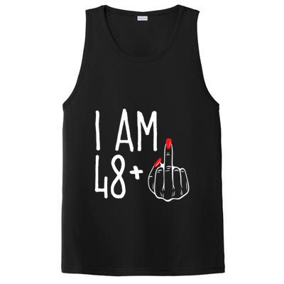 I Am 48 Plus 1 Middle Finger Funny 49th PosiCharge Competitor Tank