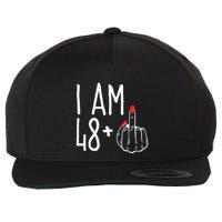 I Am 48 Plus 1 Middle Finger Funny 49th Wool Snapback Cap