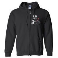 I Am 48 Plus 1 Middle Finger Funny 49th Full Zip Hoodie