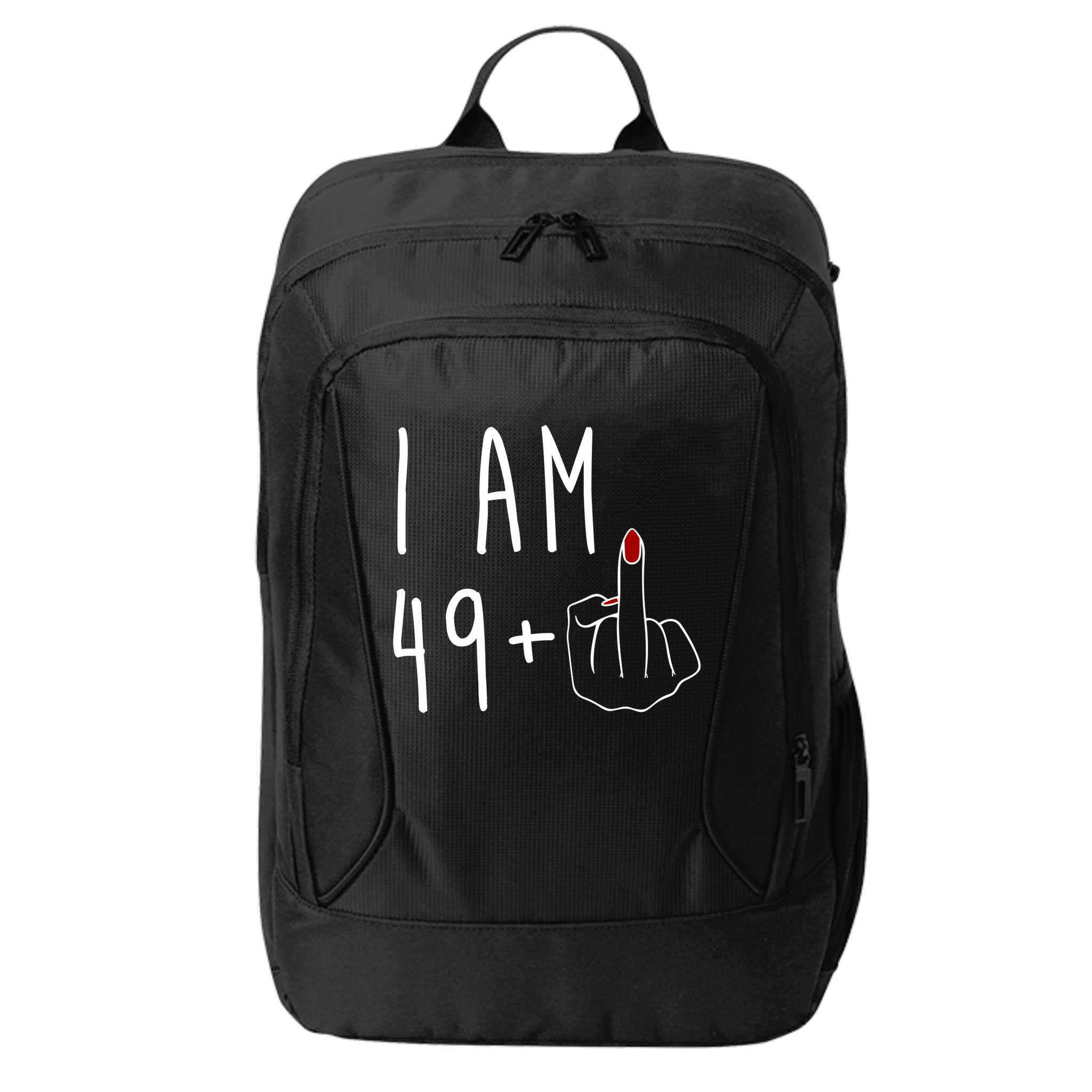 I Am 49 Plus Middle Finger Funny 50th Birthday City Backpack