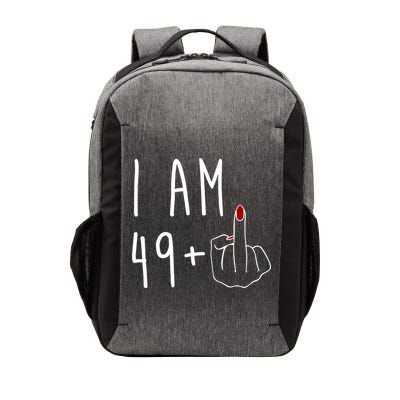 I Am 49 Plus Middle Finger Funny 50th Birthday Vector Backpack
