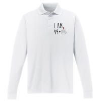 I Am 49 Plus Middle Finger Funny 50th Birthday Performance Long Sleeve Polo