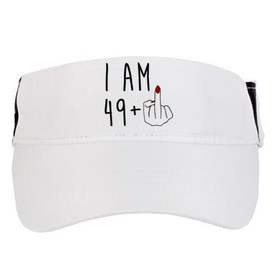 I Am 49 Plus Middle Finger Funny 50th Birthday Adult Drive Performance Visor