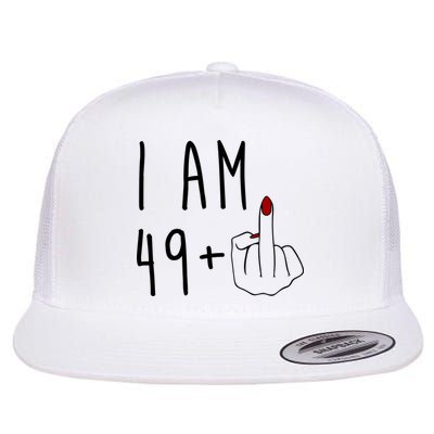 I Am 49 Plus Middle Finger Funny 50th Birthday Flatbill Hat