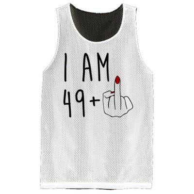 I Am 49 Plus Middle Finger Funny 50th Birthday Mesh Reversible Basketball Jersey Tank