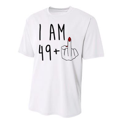 I Am 49 Plus Middle Finger Funny 50th Birthday Performance Sprint T-Shirt