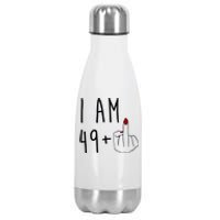 I Am 49 Plus Middle Finger Funny 50th Birthday Stainless Steel Insulated Water Bottle