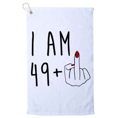 I Am 49 Plus Middle Finger Funny 50th Birthday Golf Towel