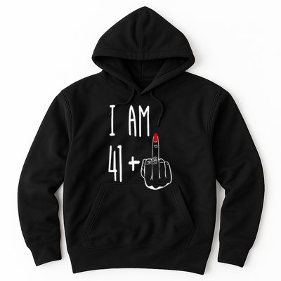 I Am 41 Plus 1 Middle Finger Girl 42nd Birthday 42 Years Old Hoodie