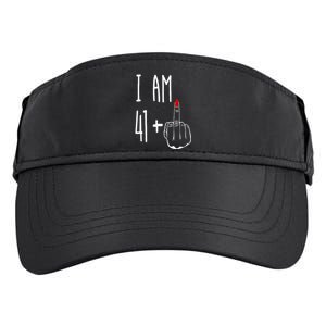 I Am 41 Plus 1 Middle Finger Girl 42nd Birthday 42 Years Old Adult Drive Performance Visor