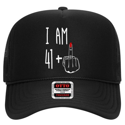 I Am 41 Plus 1 Middle Finger Girl 42nd Birthday 42 Years Old Trucker Hat
