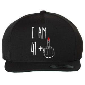 I Am 41 Plus 1 Middle Finger Girl 42nd Birthday 42 Years Old Wool Snapback Cap