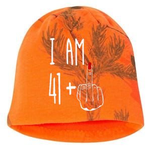 I Am 41 Plus 1 Middle Finger Girl 42nd Birthday 42 Years Old Kati - Camo Knit Beanie