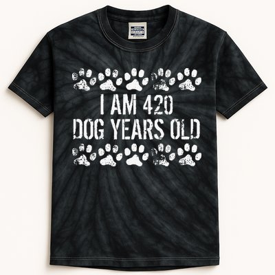 I Am 420 Dog Years Old Funny 60th Birthday Kids Tie-Dye T-Shirt