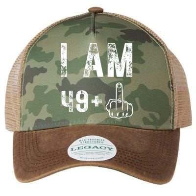 I Am 49 Plus Middle Finger 50th Birthday Legacy Tie Dye Trucker Hat