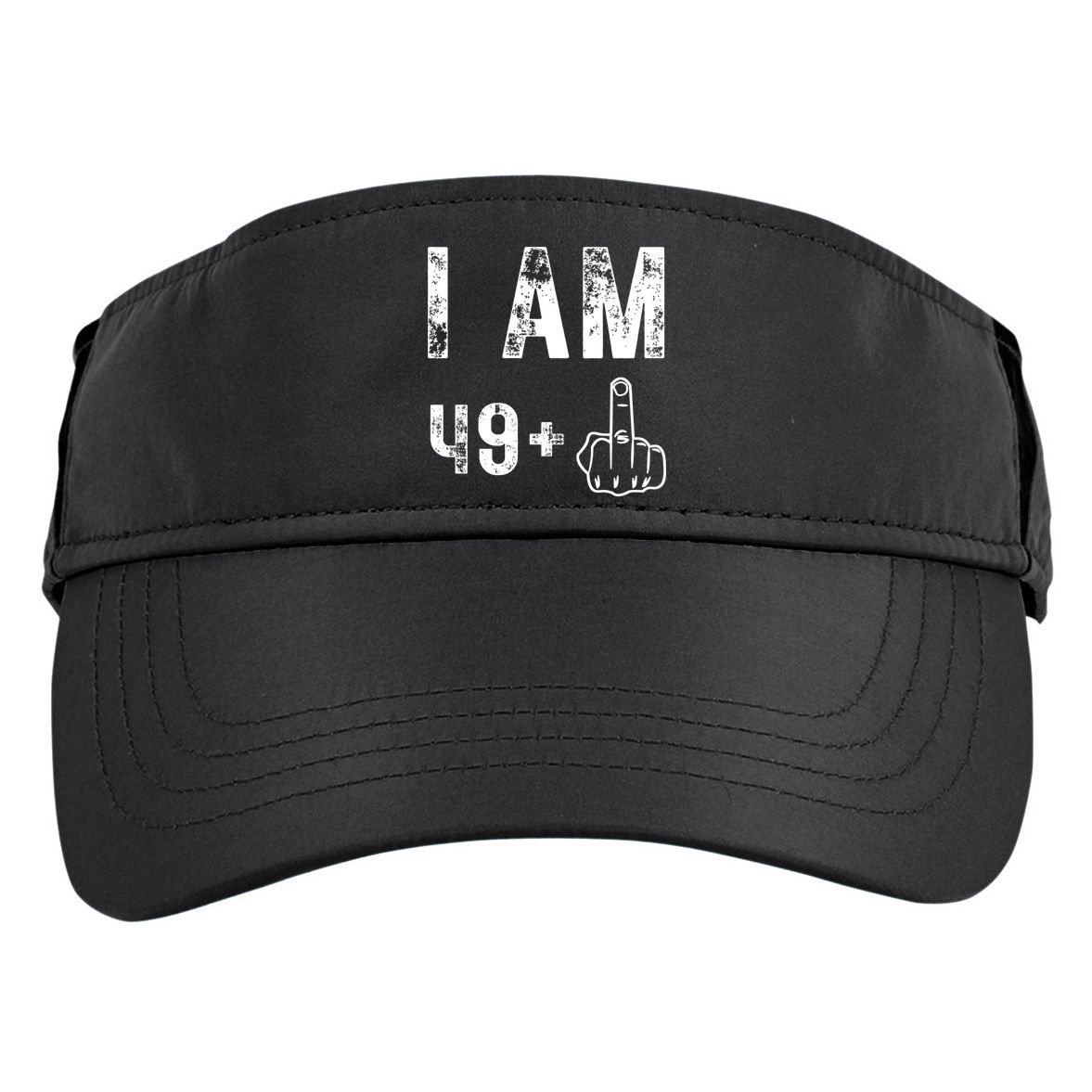 I Am 49 Plus Middle Finger 50th Birthday Adult Drive Performance Visor