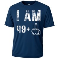 I Am 49 Plus Middle Finger 50th Birthday Cooling Performance Crew T-Shirt