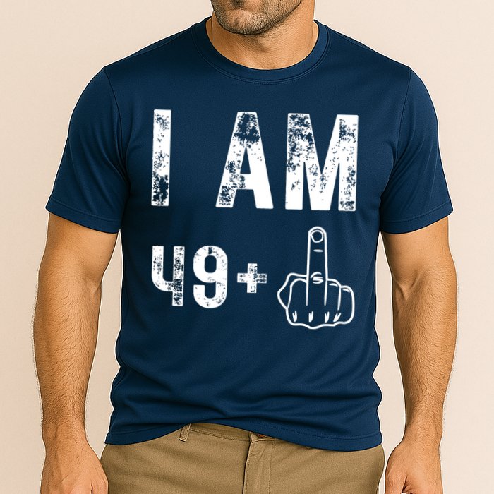 I Am 49 Plus Middle Finger 50th Birthday Cooling Performance Crew T-Shirt