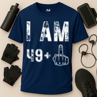 I Am 49 Plus Middle Finger 50th Birthday Cooling Performance Crew T-Shirt