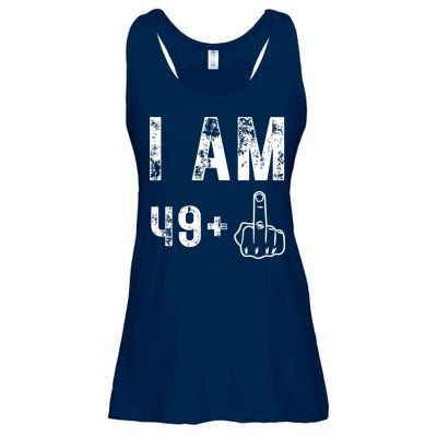 I Am 49 Plus Middle Finger 50th Birthday Ladies Essential Flowy Tank