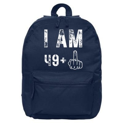 I Am 49 Plus Middle Finger 50th Birthday 16 in Basic Backpack