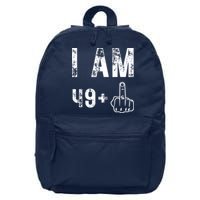 I Am 49 Plus Middle Finger 50th Birthday 16 in Basic Backpack