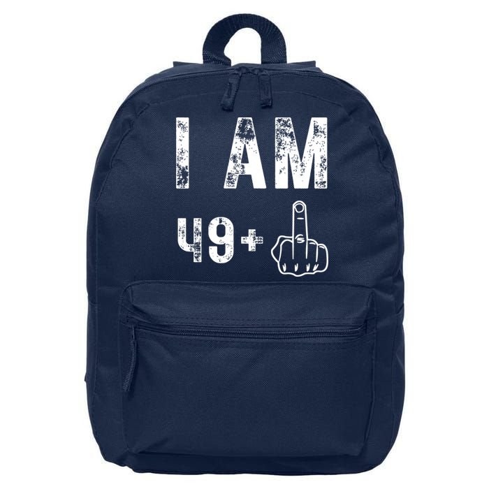 I Am 49 Plus Middle Finger 50th Birthday 16 in Basic Backpack