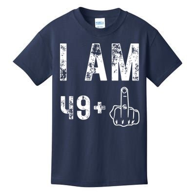 I Am 49 Plus Middle Finger 50th Birthday Kids T-Shirt