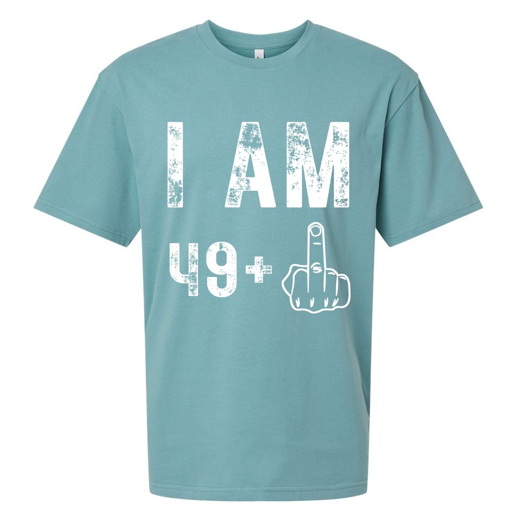 I Am 49 Plus Middle Finger 50th Birthday Sueded Cloud Jersey T-Shirt