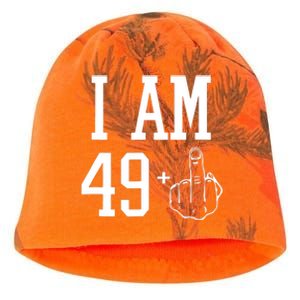 I Am 49 Plus Middle Finger Sarcastic 50th Birthday Kati - Camo Knit Beanie