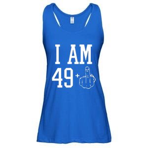 I Am 49 Plus Middle Finger Sarcastic 50th Birthday Ladies Essential Flowy Tank