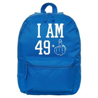 I Am 49 Plus Middle Finger Sarcastic 50th Birthday 16 in Basic Backpack