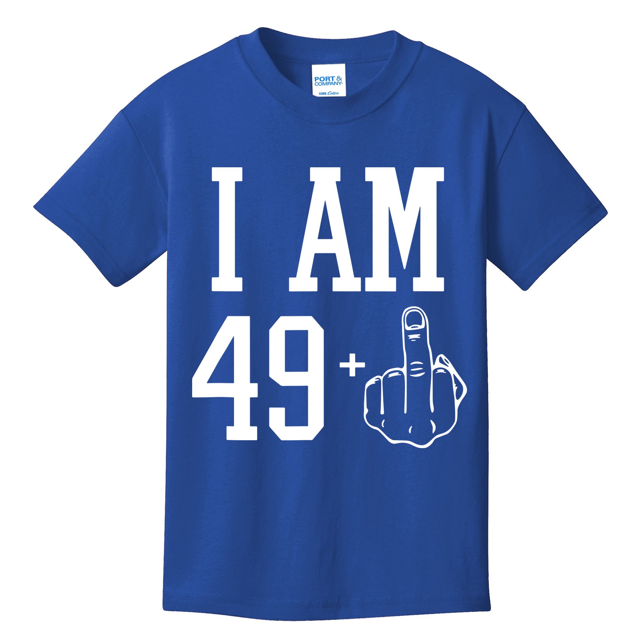 I Am 49 Plus Middle Finger Sarcastic 50th Birthday Kids T-Shirt