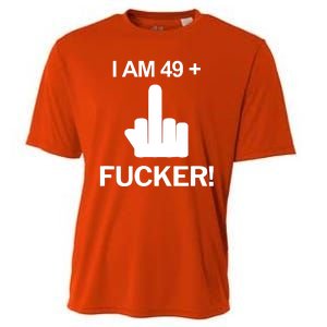 I Am 49 Plus Middle Finger Funny 50th Birthday Cooling Performance Crew T-Shirt