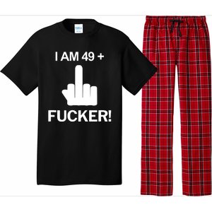 I Am 49 Plus Middle Finger Funny 50th Birthday Pajama Set