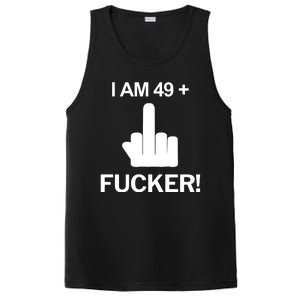 I Am 49 Plus Middle Finger Funny 50th Birthday PosiCharge Competitor Tank