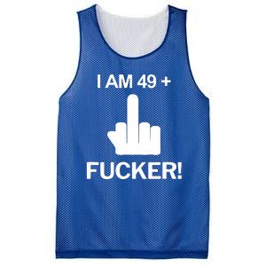 I Am 49 Plus Middle Finger Funny 50th Birthday Mesh Reversible Basketball Jersey Tank