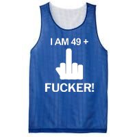 I Am 49 Plus Middle Finger Funny 50th Birthday Mesh Reversible Basketball Jersey Tank