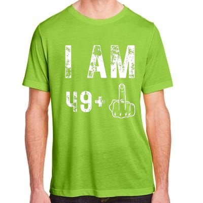 I Am 49 Plus Middle Finger 50th Birthday Adult ChromaSoft Performance T-Shirt