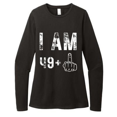 I Am 49 Plus Middle Finger 50th Birthday Womens CVC Long Sleeve Shirt