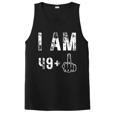 I Am 49 Plus Middle Finger 50th Birthday PosiCharge Competitor Tank