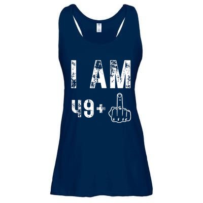 I Am 49 Plus Middle Finger 50th Birthday Ladies Essential Flowy Tank