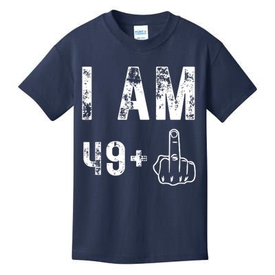 I Am 49 Plus Middle Finger 50th Birthday Kids T-Shirt