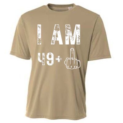 I Am 49 Plus Middle Finger 50th Birthday Cooling Performance Crew T-Shirt